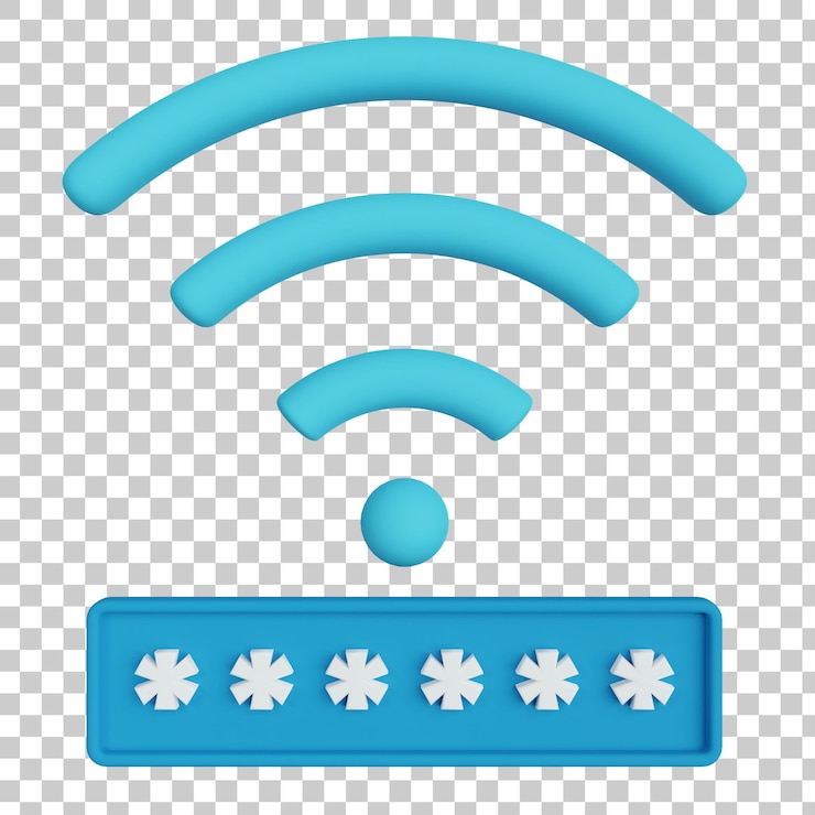 PSD wifi-passwort 3d-darstellung