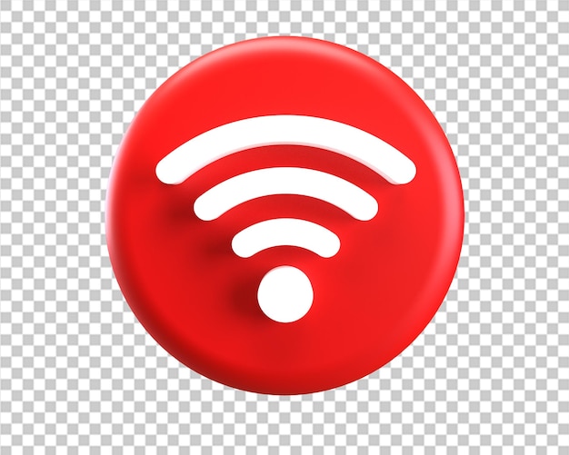 Wifi red icon 3d render