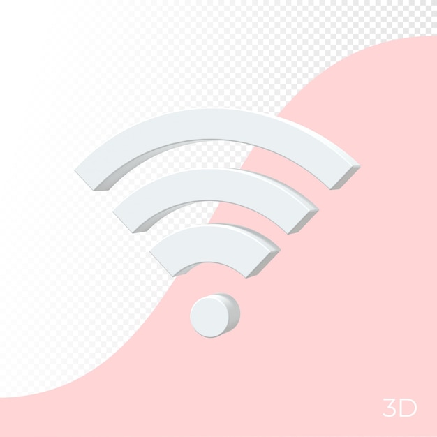 Wifi-Symbol 3D-Darstellung in isoliertem Hintergrund