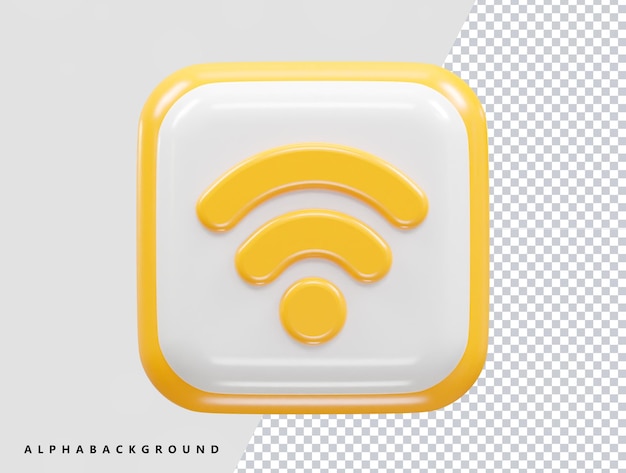 Wifi-Symbol 3D-Rendering-Illustration