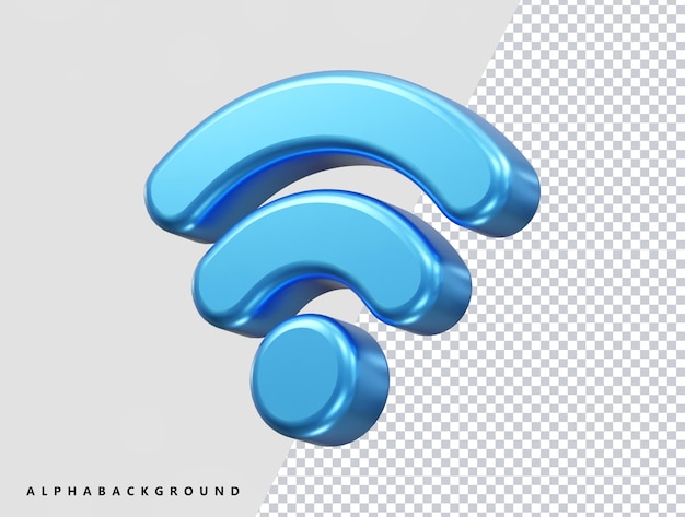 Wifi-Symbol 3D-Rendering-Illustration