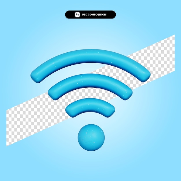 Wifi-Verbindung 3D-Render-Darstellung isoliert