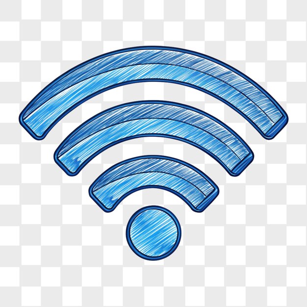 Wifi-Zeichen im doodly-Stil, isoliert auf transparentem Hintergrund