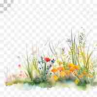 PSD wildblumen aquarell transparenter hintergrund