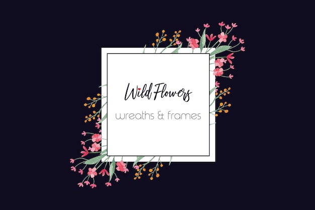 Wilde Blumen und Blätter