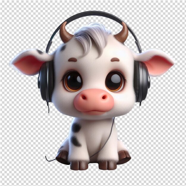 PSD wildly adorable 3d cute animal delight en un lienzo claro