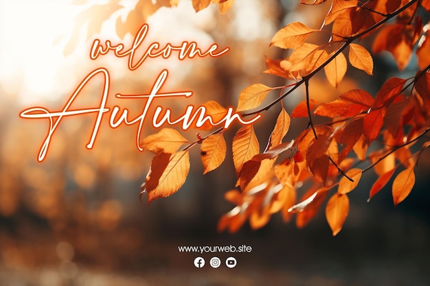 Willkommen herbst social media post design