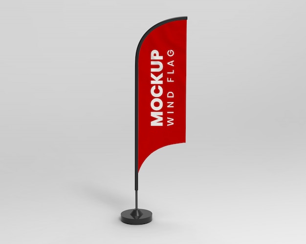 Wind flag mockup