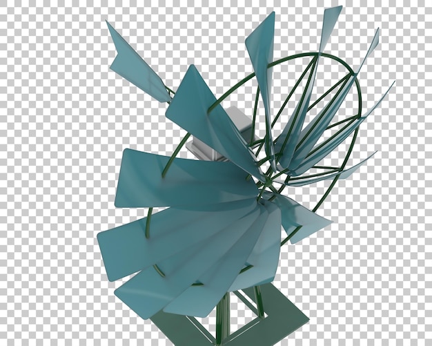 Windmühle auf transparentem hintergrund 3d-darstellung