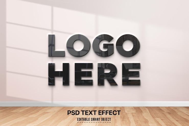 PSD window wall logo mockup