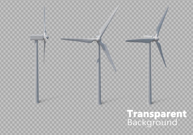 Windturbine auf durchsichtigem Hintergrund
