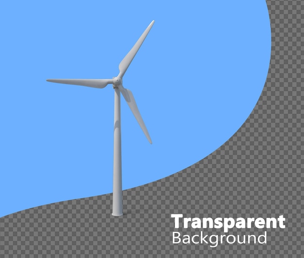Windturbine auf einem durchsichtigen Hintergrund isoliert