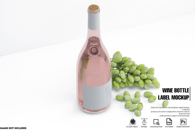 PSD wine bottle label mockup