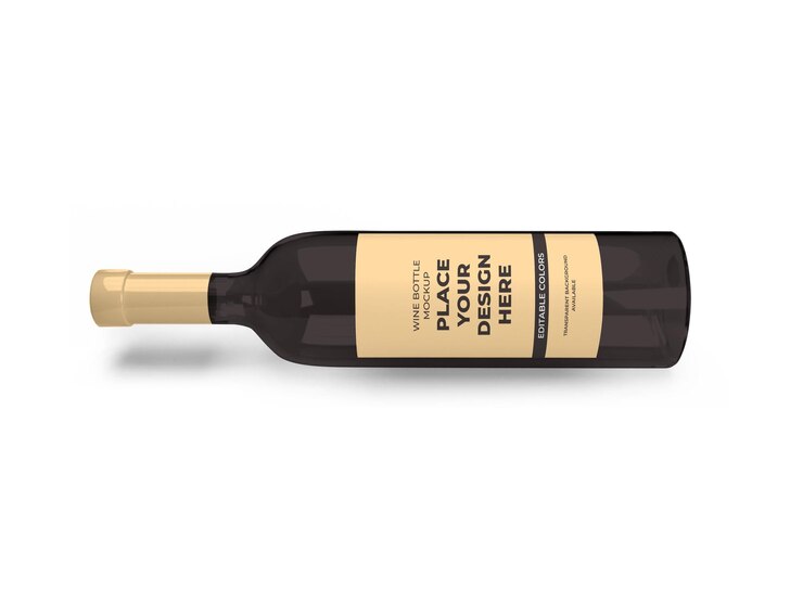 PSD wine bottle mockup template isolated