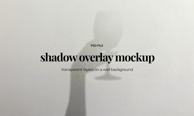Wine Glass Hand Shadow Transparent Overlay Mockup