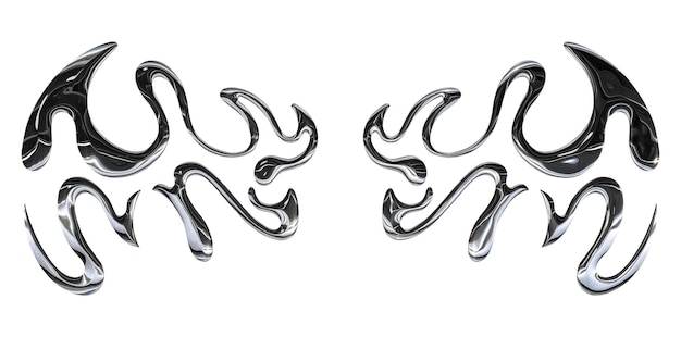 Wings Tribal Liquid Chrome para plantillas y fondos o patrones