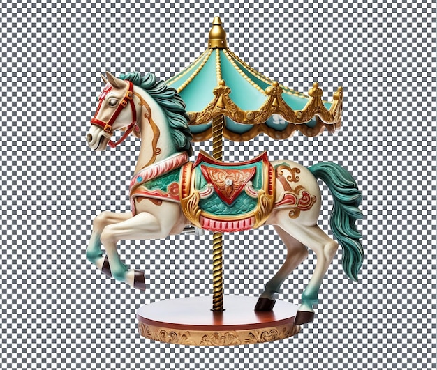 PSD winsome carousel horse craft isolé sur un fond transparent