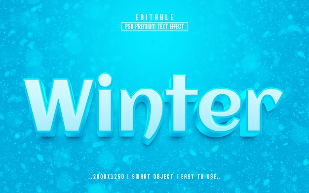 Winter 3d bearbeitbarer texteffektstil