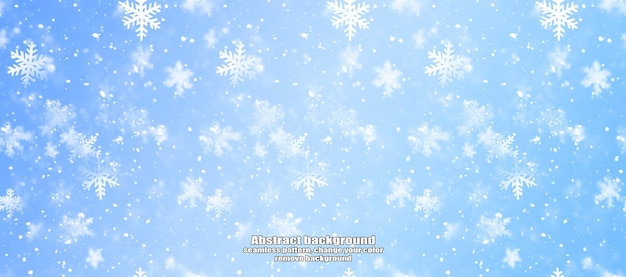 winter abstract snowflake texture pattern with color customization and transparent background