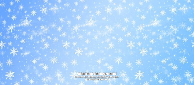 Winter Abstract Snowflake Texture Pattern with Color Customization and Transparent Background