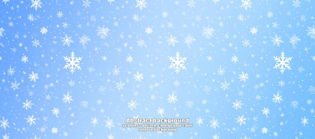 Winter Abstract Snowflake Texture Pattern with Color Customization and Transparent Background