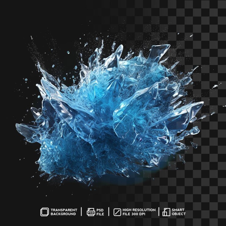 Winter-Frost-Effekt der Eisexplosion auf durchsichtigem Hintergrund