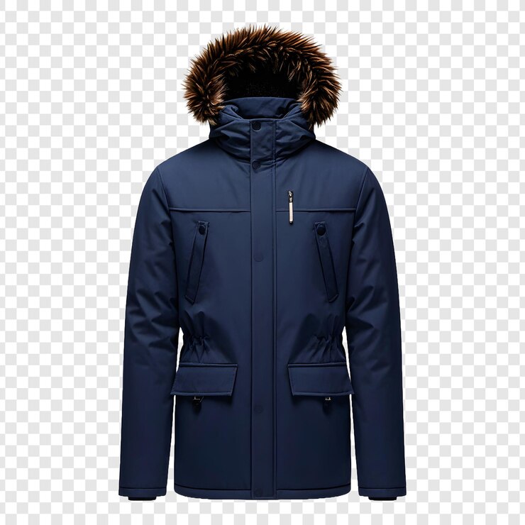PSD winter parka isolated on transparent