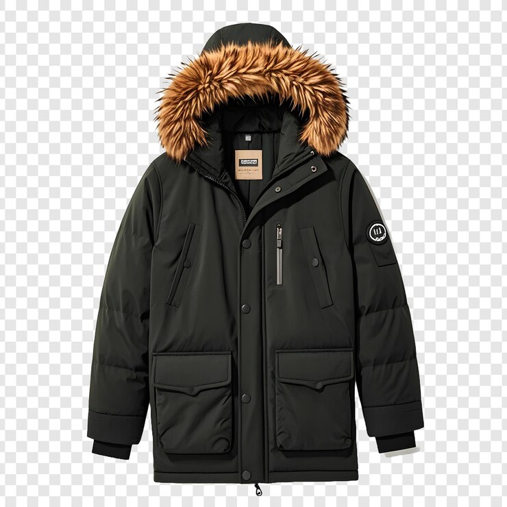 PSD winter parka isolated on transparent