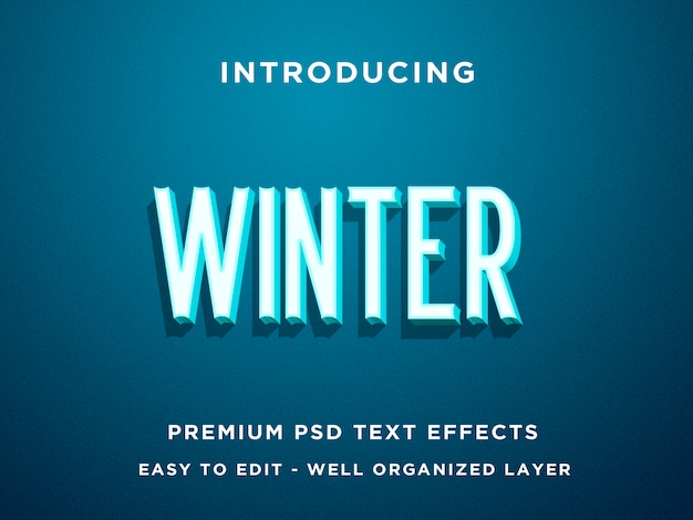 Winter, premium 3d-texteffekte psd