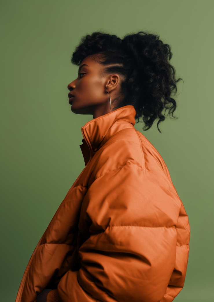 PSD winter puffer jacket mockup psd