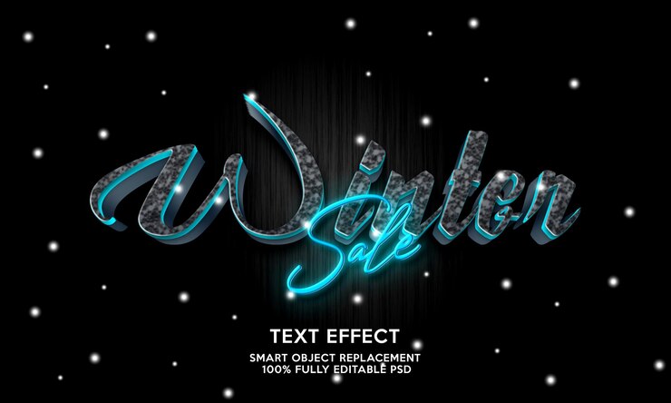 PSD winter sale text effect template