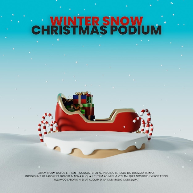 WINTER SCHNEE WEIHNACHTSPODIUM PRODUKTDISPLAY