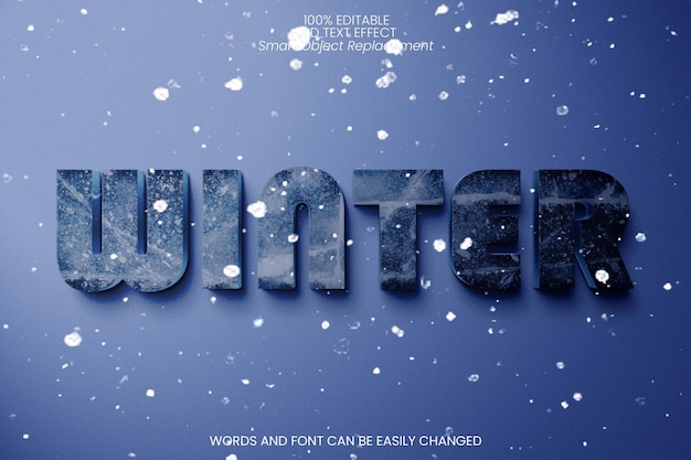 Winter Text Effect with Snow