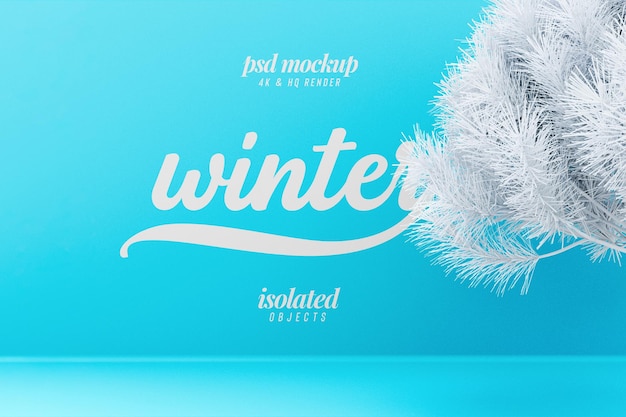 Winter- und Neujahrshintergrundmodell mit Kiefer Vorderansicht