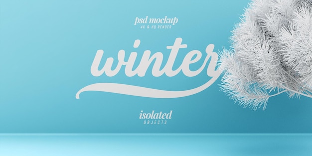 Winter- und Neujahrshintergrundmodell mit Kiefer Vorderansicht
