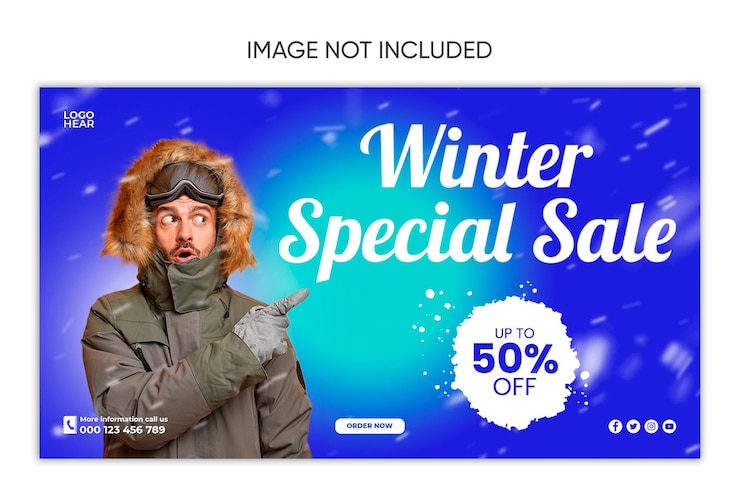 PSD winterkleidungsverkauf, social-media-design, instagram, facebook