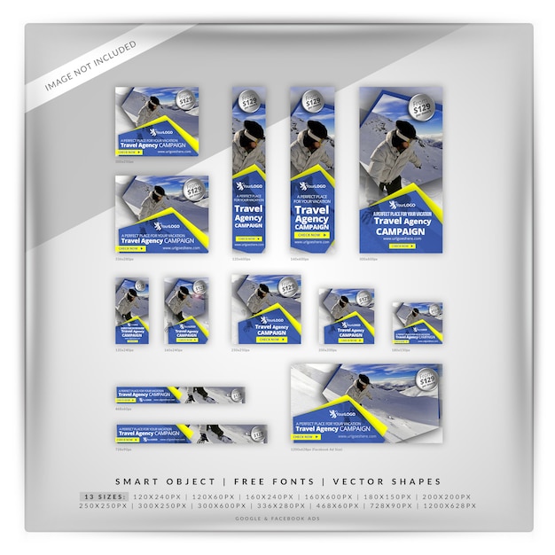 PSD wintersport-banner-set