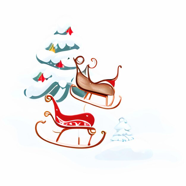 Winterszene cartoon-illustration mit transparenten hintergrund für clipart