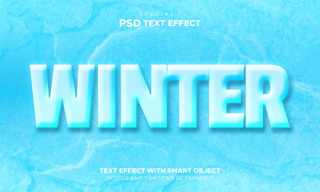 Wintertexteffekt bearbeitbares smart-objekt