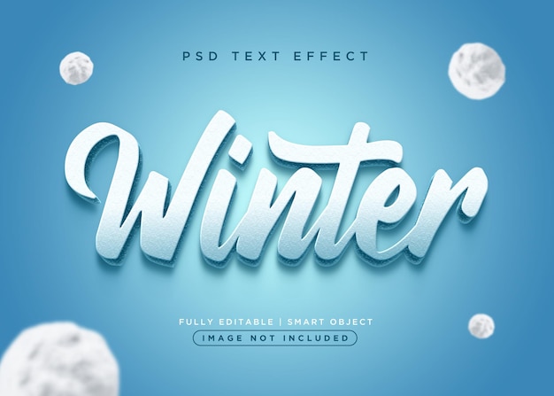 PSD wintertexteffekt im 3d-stil