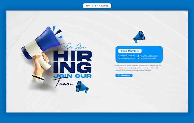 Wir stellen eine offene Stelle ein Web-Banner oder Hero-Bildvorlage