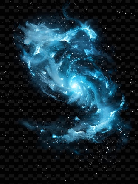 PSD wirbelnde galaxienwolke mit wirbelnden galaxien und schimmernden neonfarben und -formen
