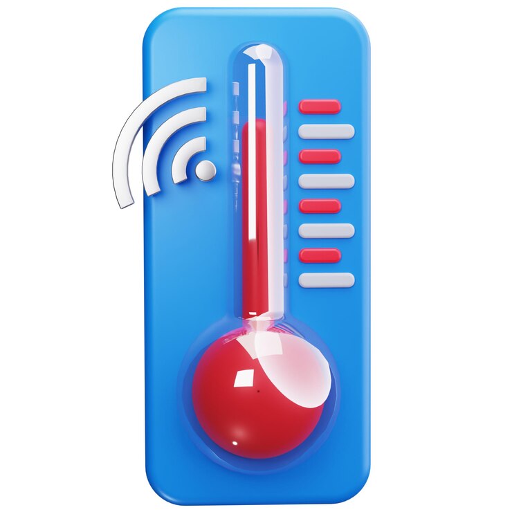 PSD wireless smart thermometer with temperature indicator