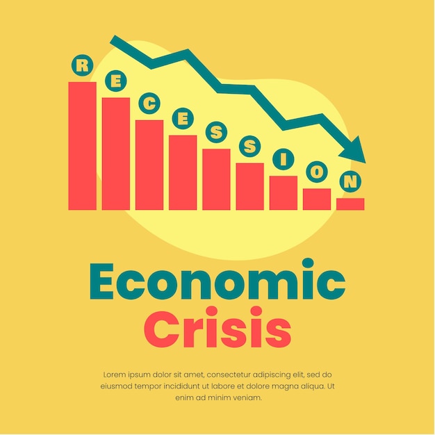 PSD wirtschaftskrise mit downfall-chart-konzept