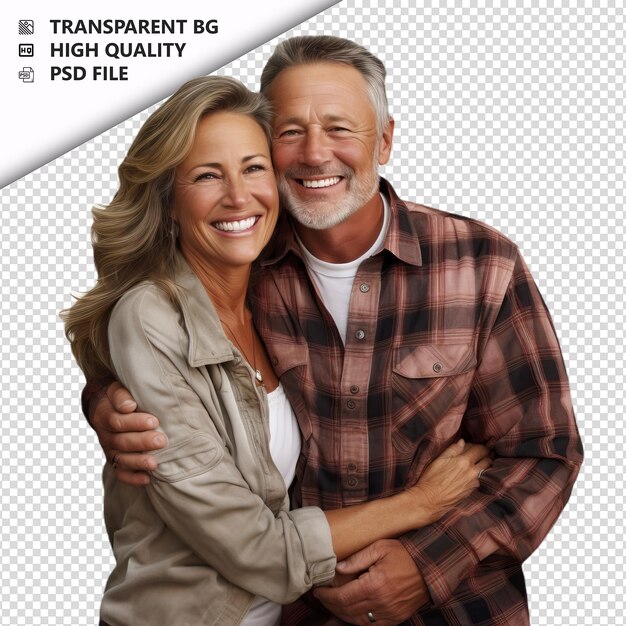 Wise american couple estilo ultra realista con fondo blanco