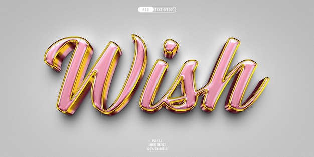 PSD wish 3d bearbeitbarer texteffekt