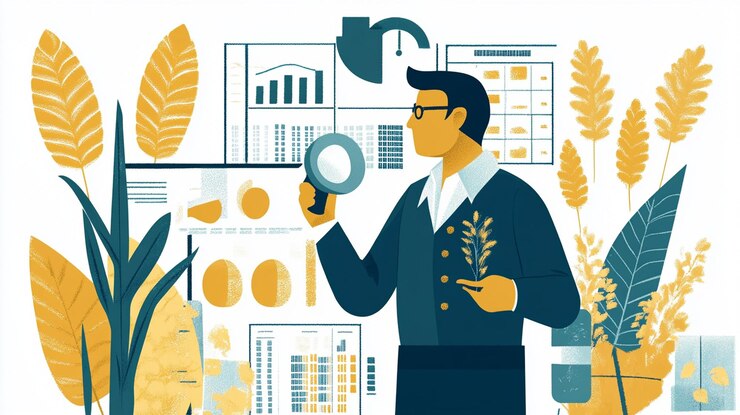 PSD wissenschaftler, die landwirtschaftliche daten und pflanzen analysieren