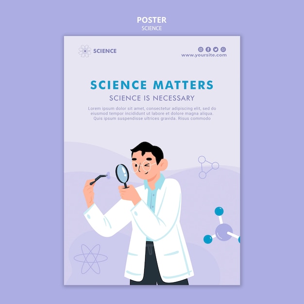 Wissenschaftler studiert Plakatschablone