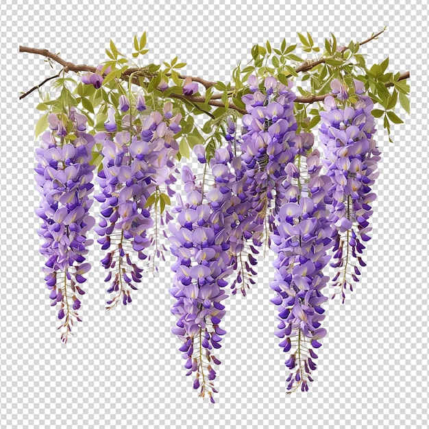 Wisteria-Blumen, isoliert auf Weiß