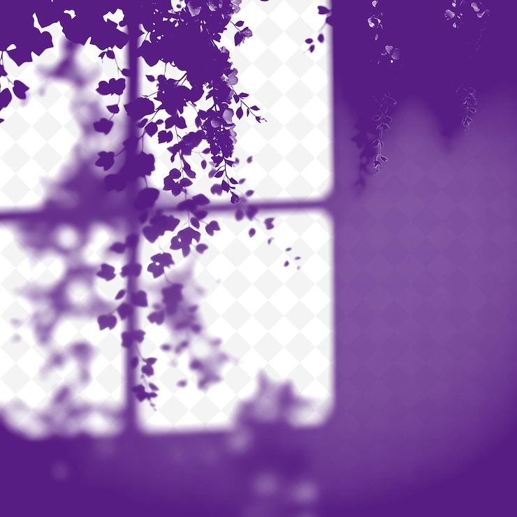 PSD wisteria vine shadow forming cascading shapes soft and trailing png shadow cast ilustraciones hechas en caja